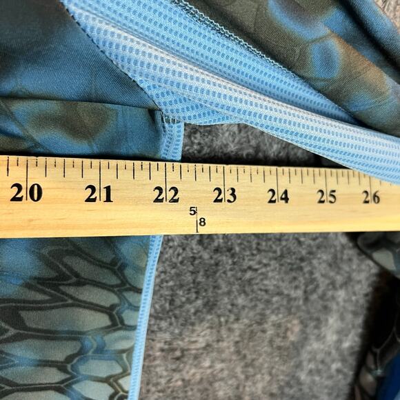 Huk Kryptek Neptune Blue Large Raglan Colorblock Performance Fishing Shirt - Picture 4 of 10